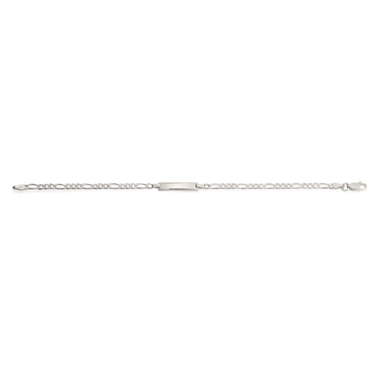 Silver figaro engravable ID Bracelet