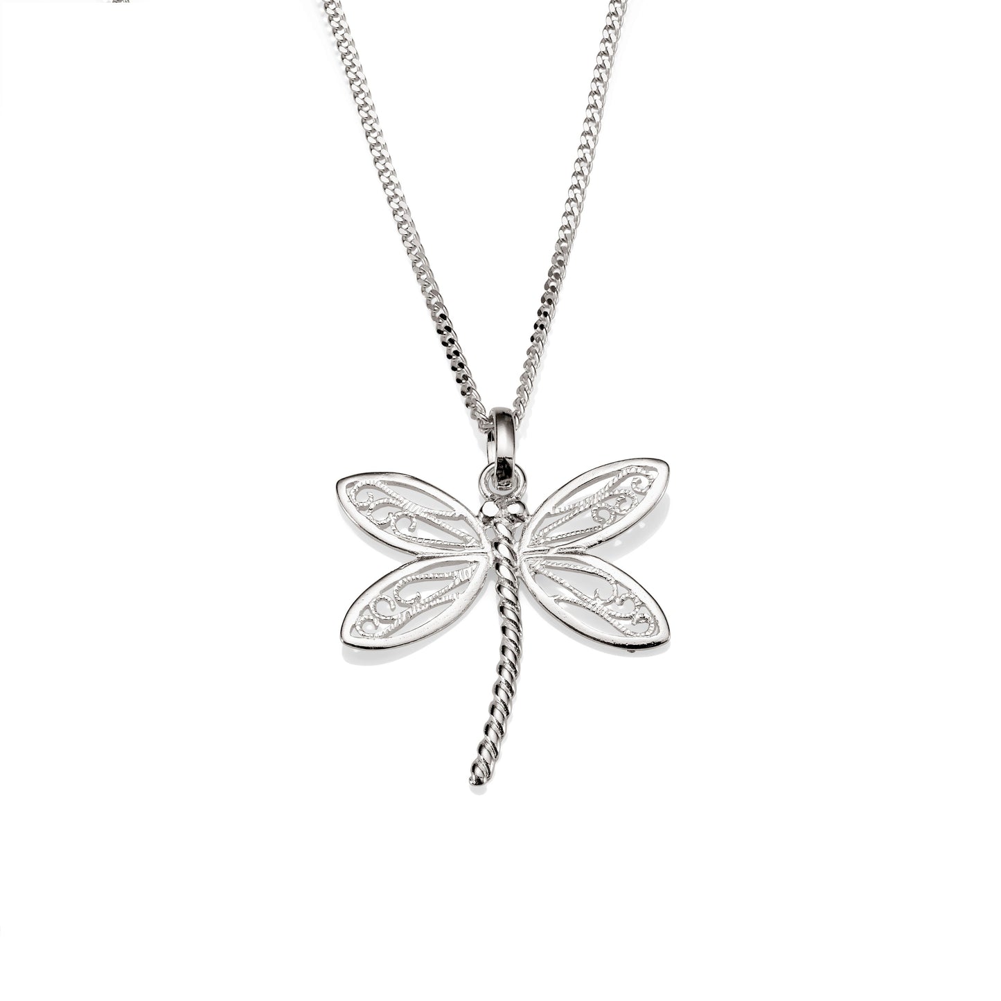 Silver dragonfly pendant