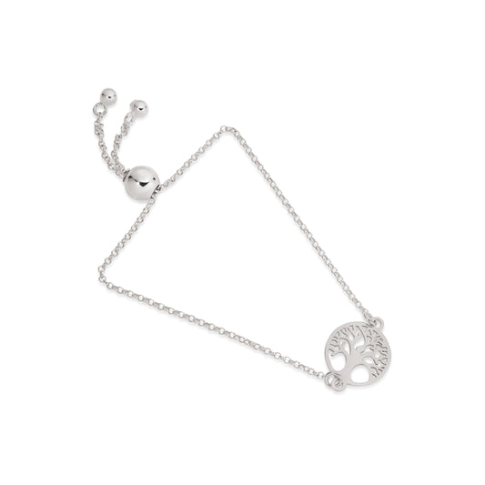 Silver tree of life slider Bracelet