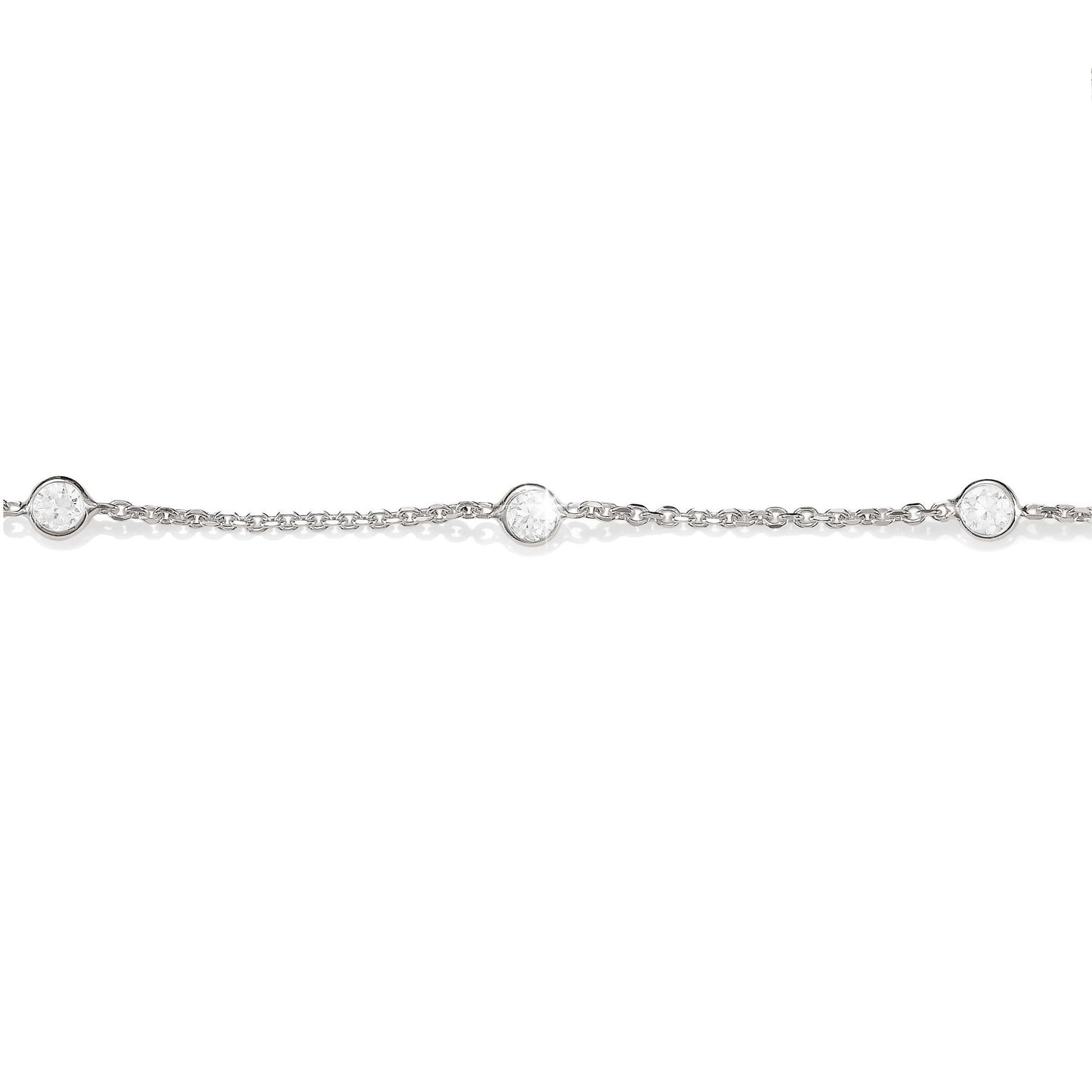 Silver stone set station bracelet