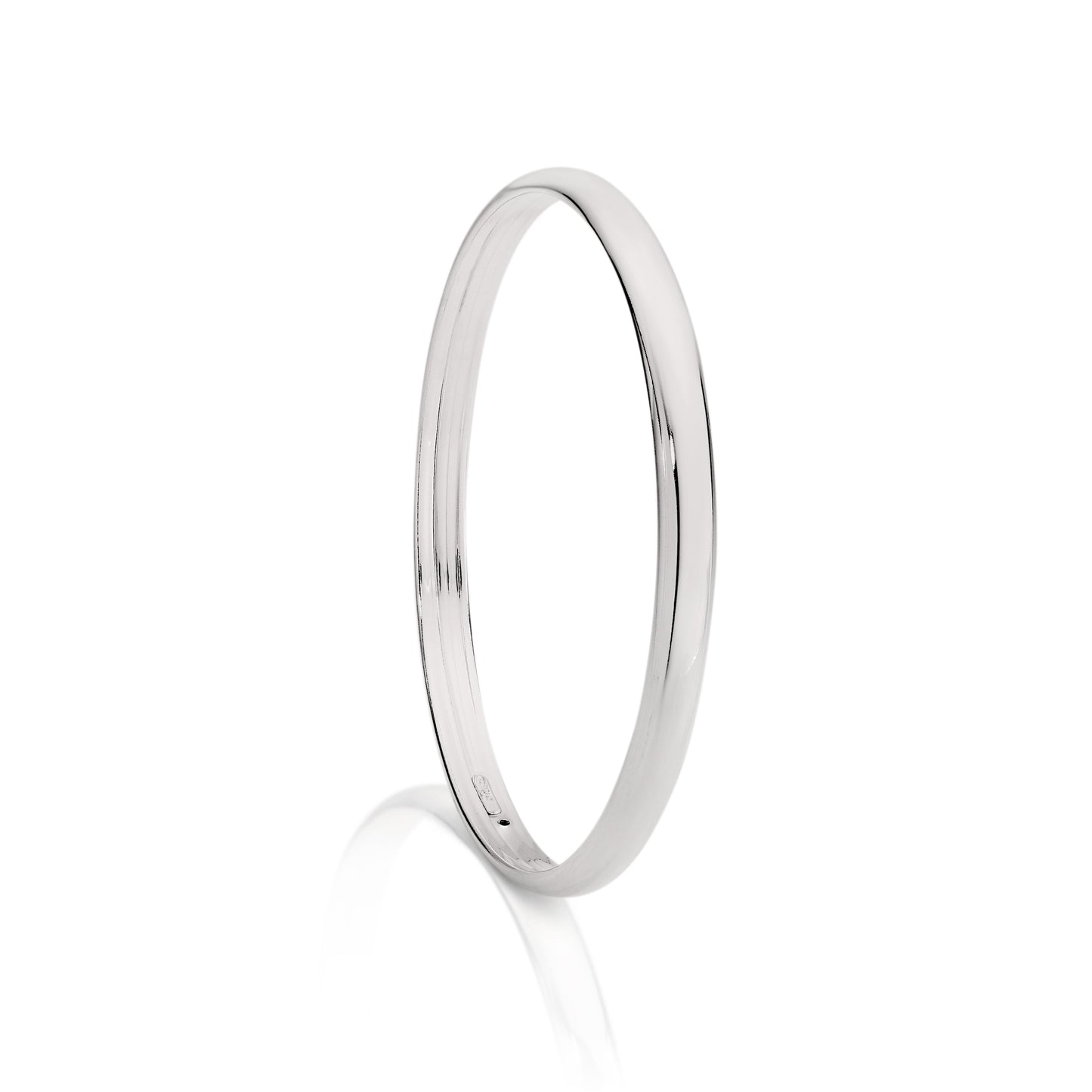 Silver 5mm half round bangle 70mm
