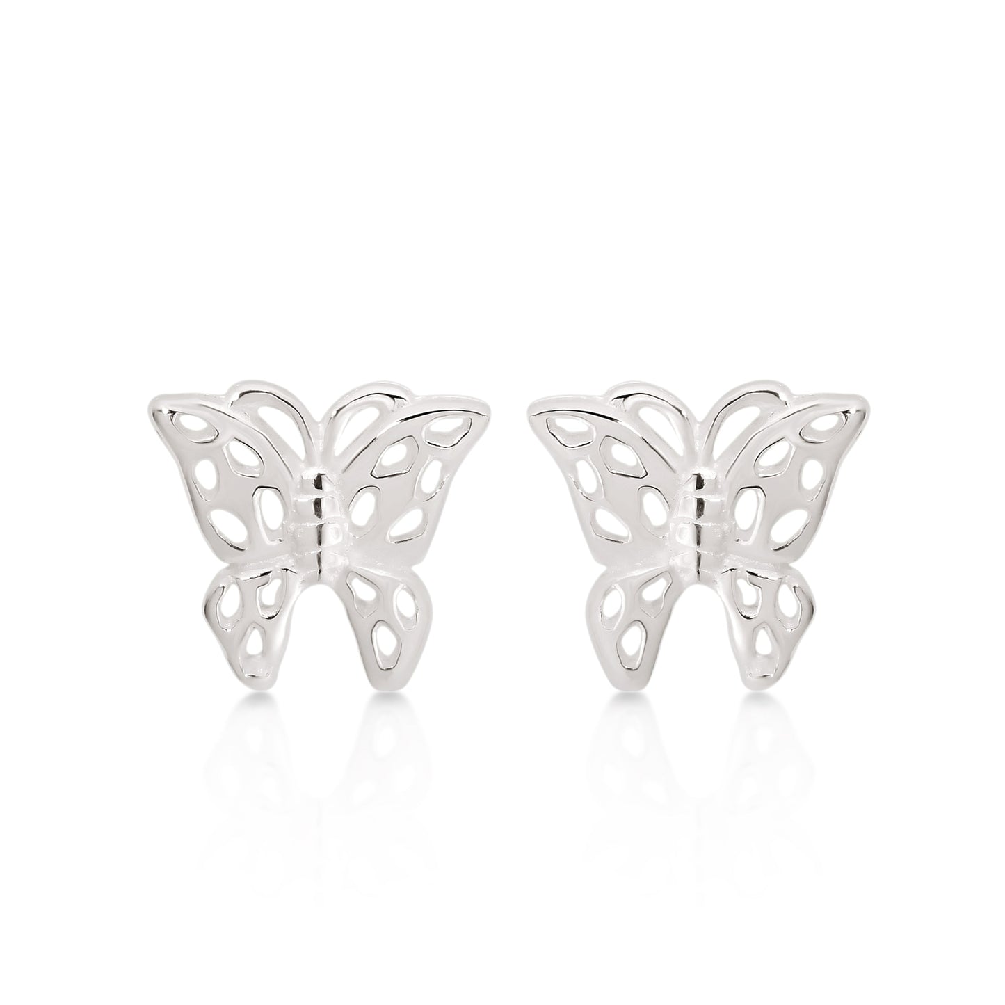 Silver butterfly studs