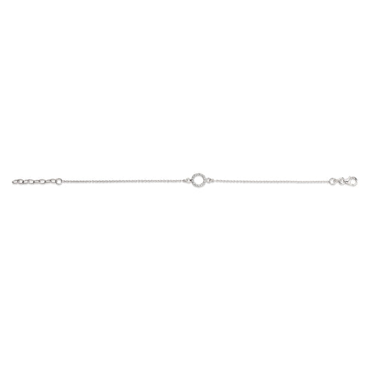 Silver cubic zirconia circle bracelet
