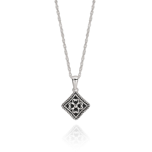Silver oxidised pendant