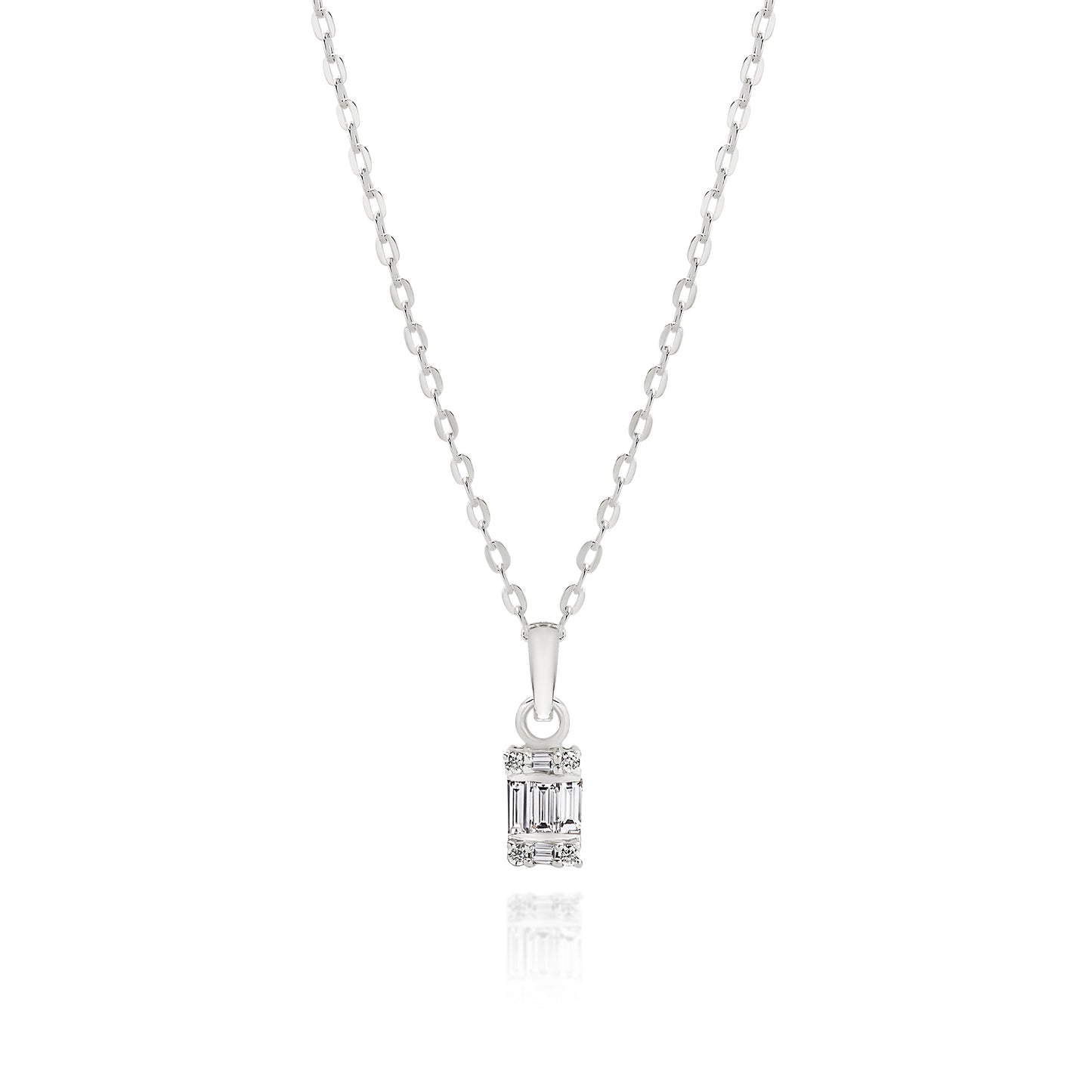 Silver baguette necklet