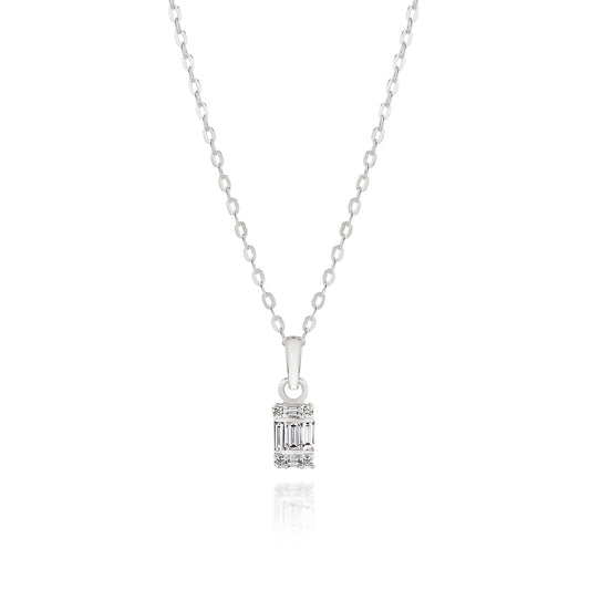 Silver baguette necklet