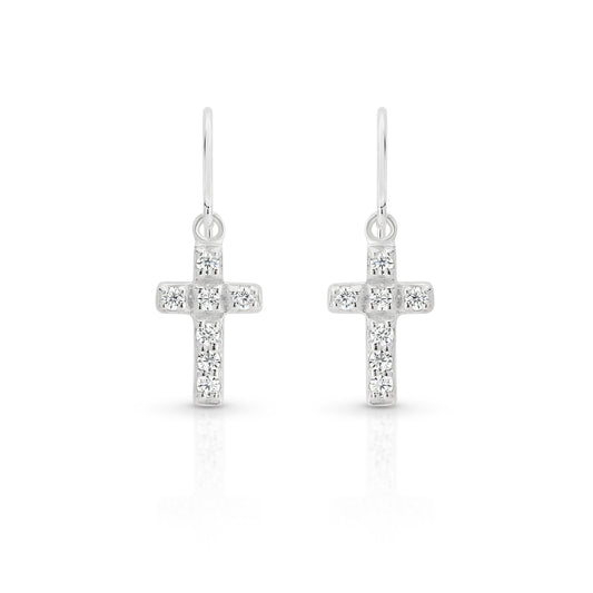 Silver cubic zirconia createdoss earrings