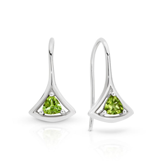 Silver peridot earrings