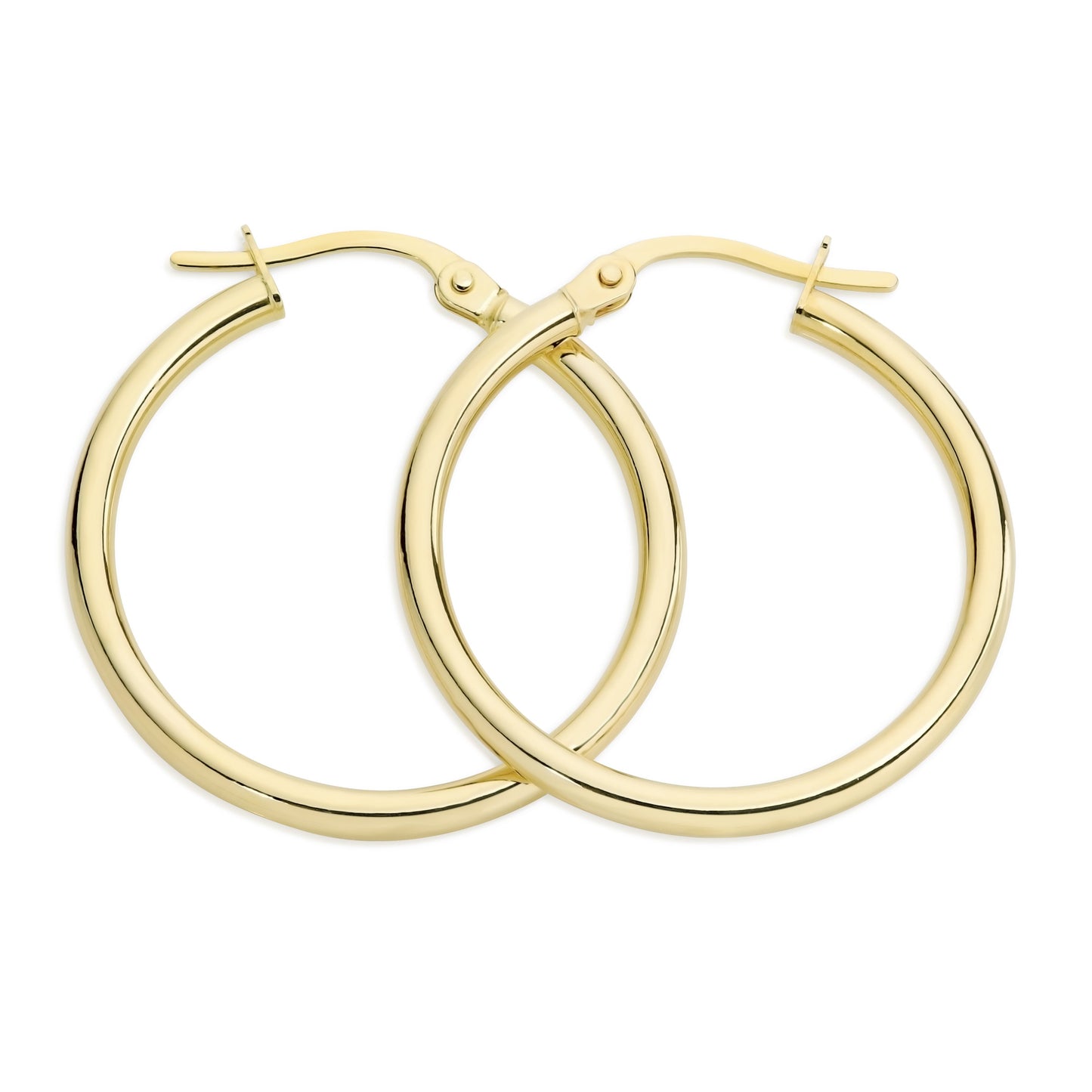 9ct gold polished hoops 20mm