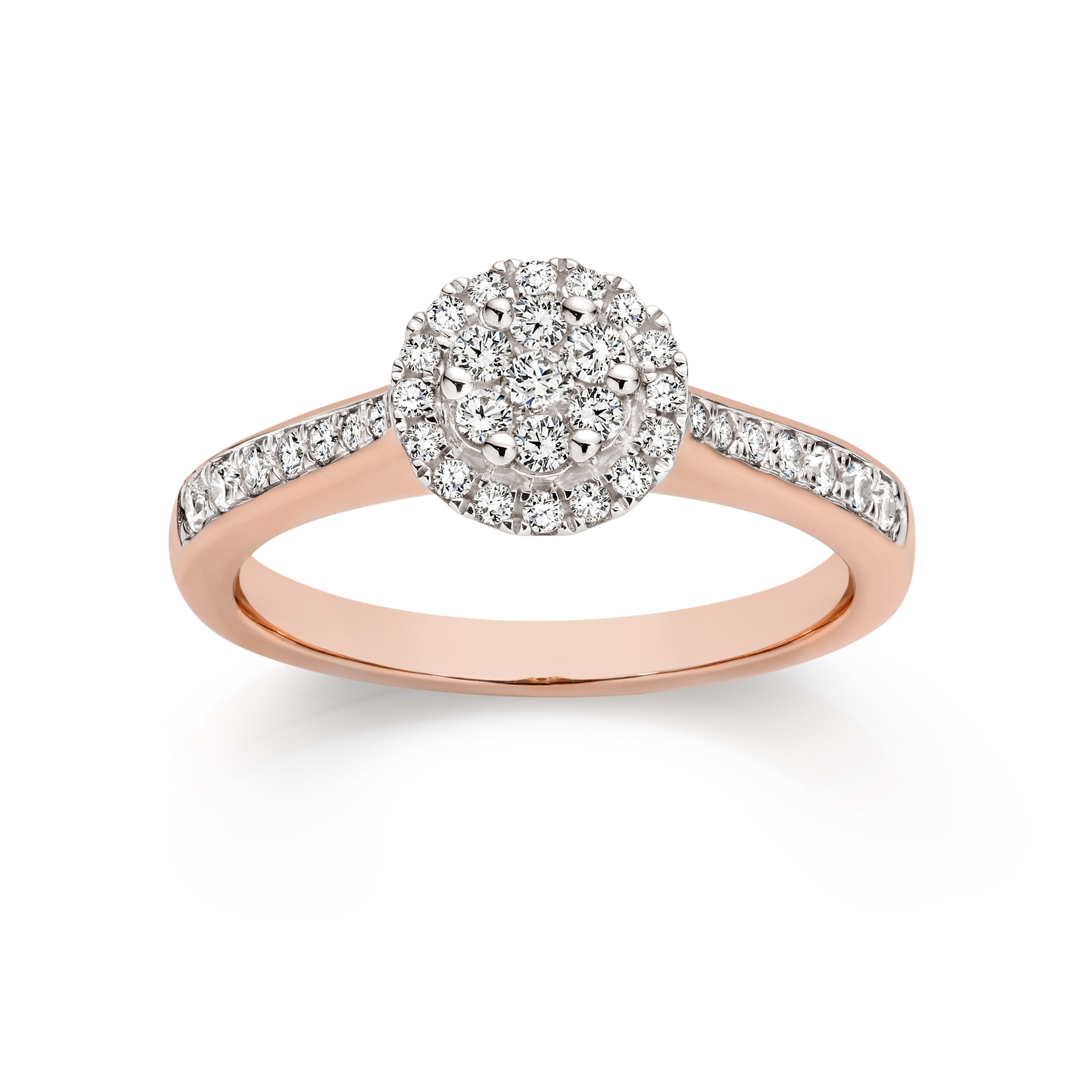 9ct rose gold 0.50ct diamond ring