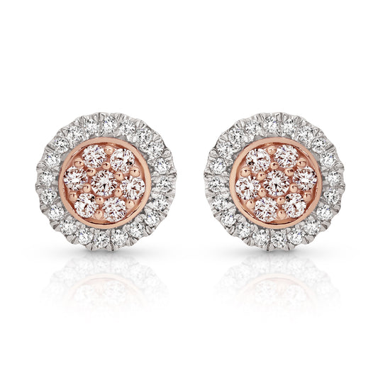 9ct white gold 0.25ct Australian pink diamond earrings