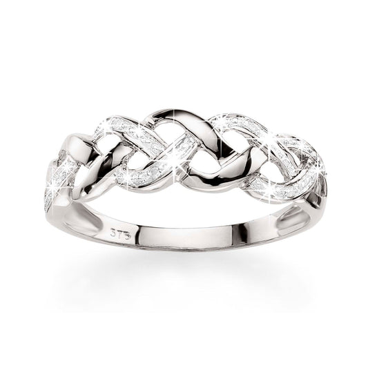 9ct white gold diamond ring