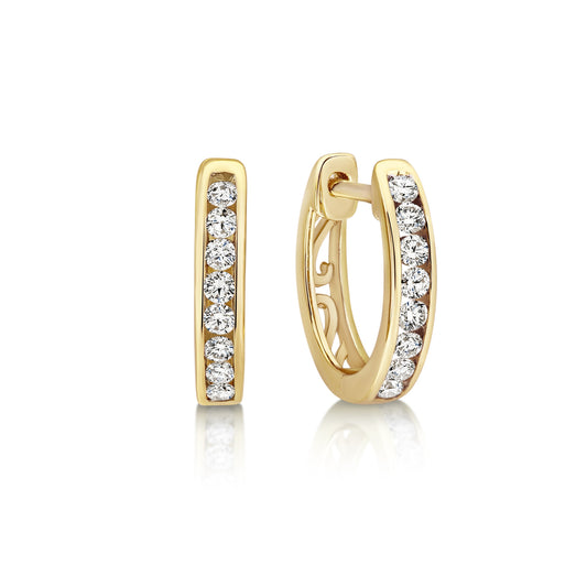 9ct gold 0.26ct diamond huggies