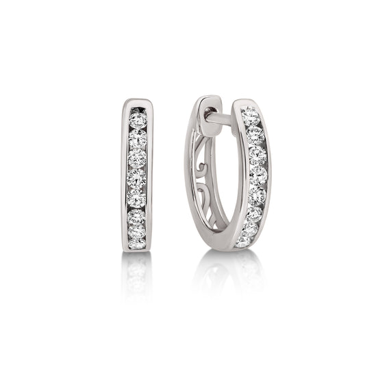 9ct white gold 0.26ct diamond earrings