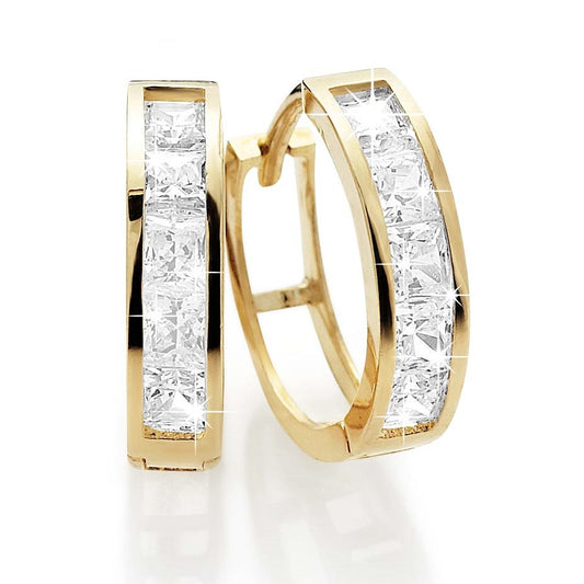 9ct gold stone set earrings