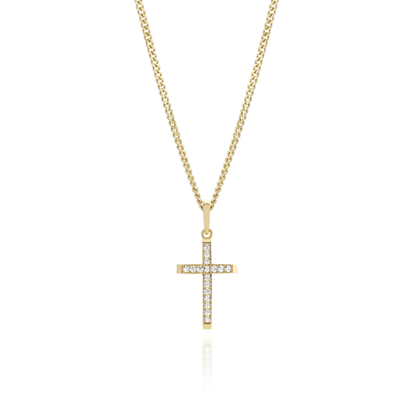 9ct gold stone set cross pendant