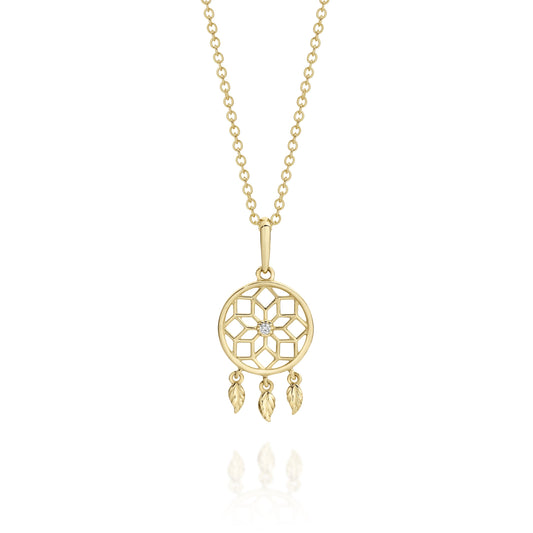 9ct gold dream catcher pendant