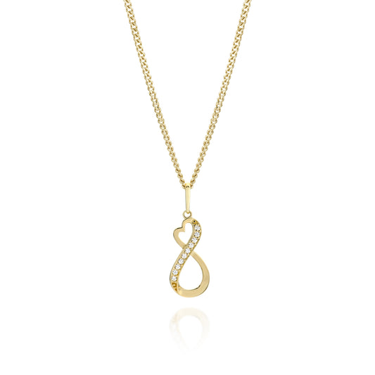 9ct gold infinity pendant