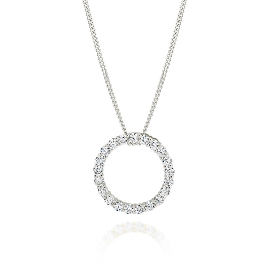9ct white gold stone set pendant