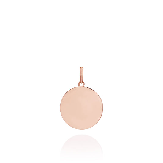 9ct rose gold engravable pendant