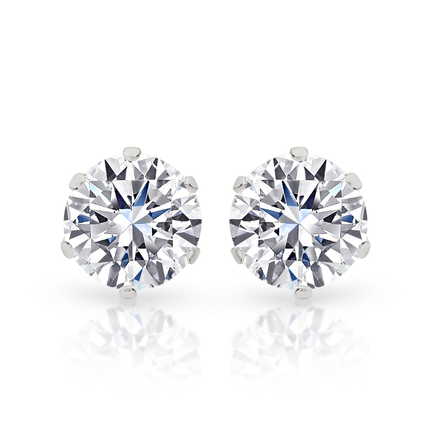 9ct white gold 5.5mm stone set studs