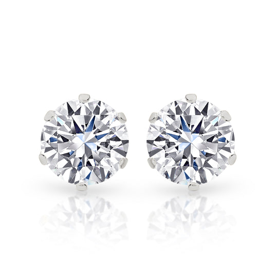 9ct white gold 5.5mm stone set studs