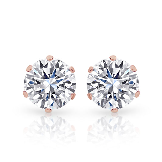 9ct rose gold 5.5mm stone set studs
