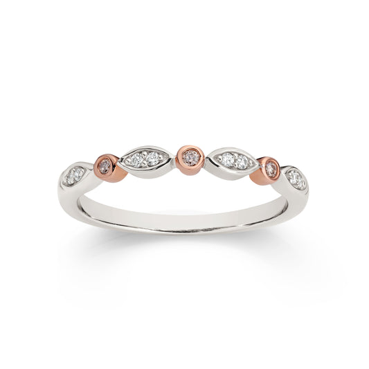 9ct white gold 0.10ct Australian pink diamond ring