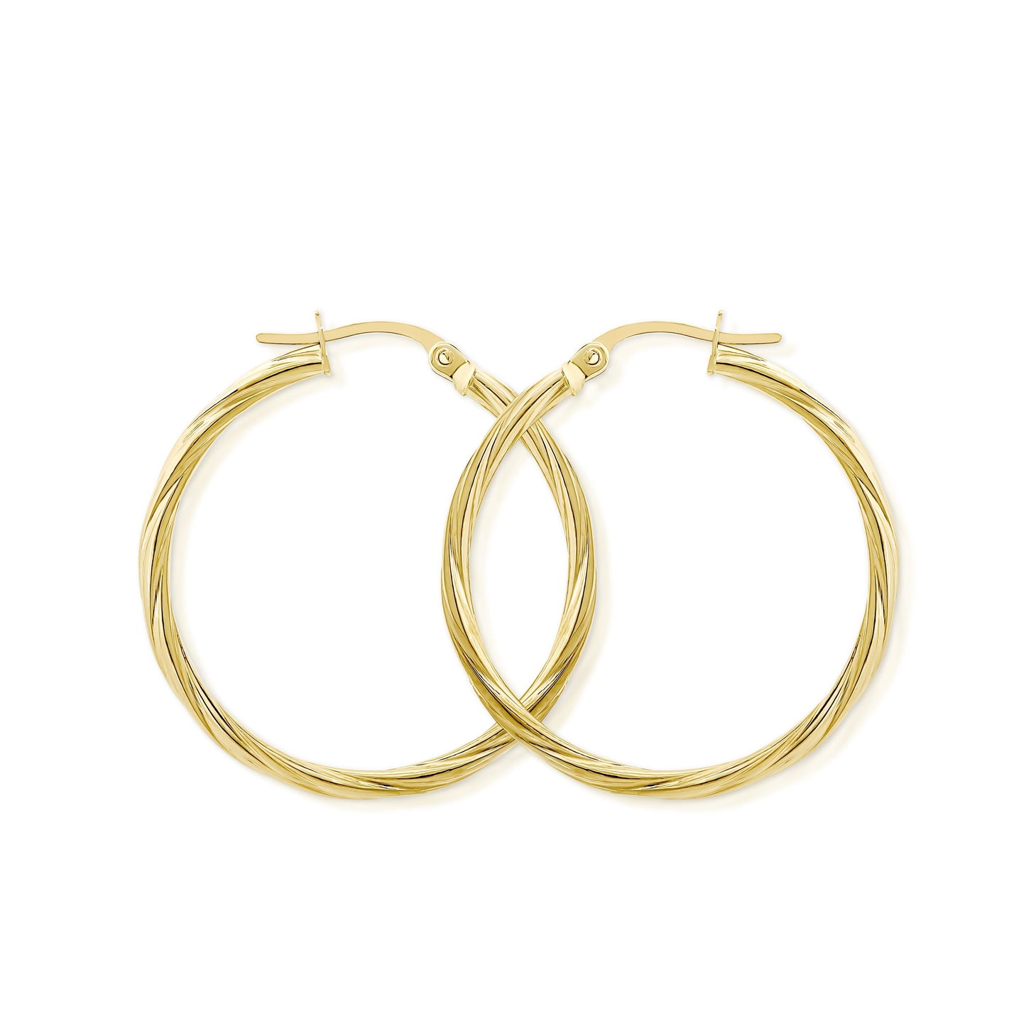 9ct gold twist hoops (25mm)