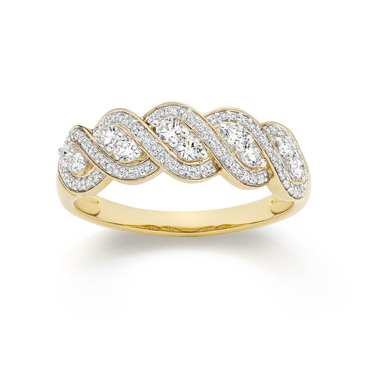 9ct gold 0.50ct diamond ring