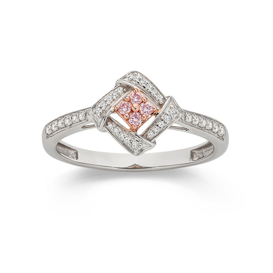 9ct white gold 0.20ct Natural Australian Pink Diamond ring