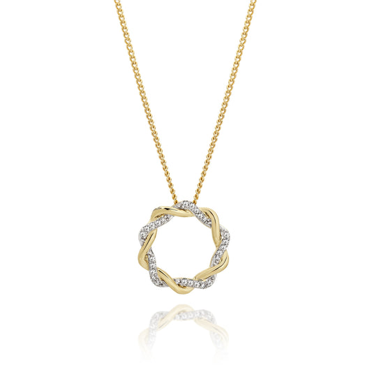 9ct gold 0.10ct diamond circle of life pendant