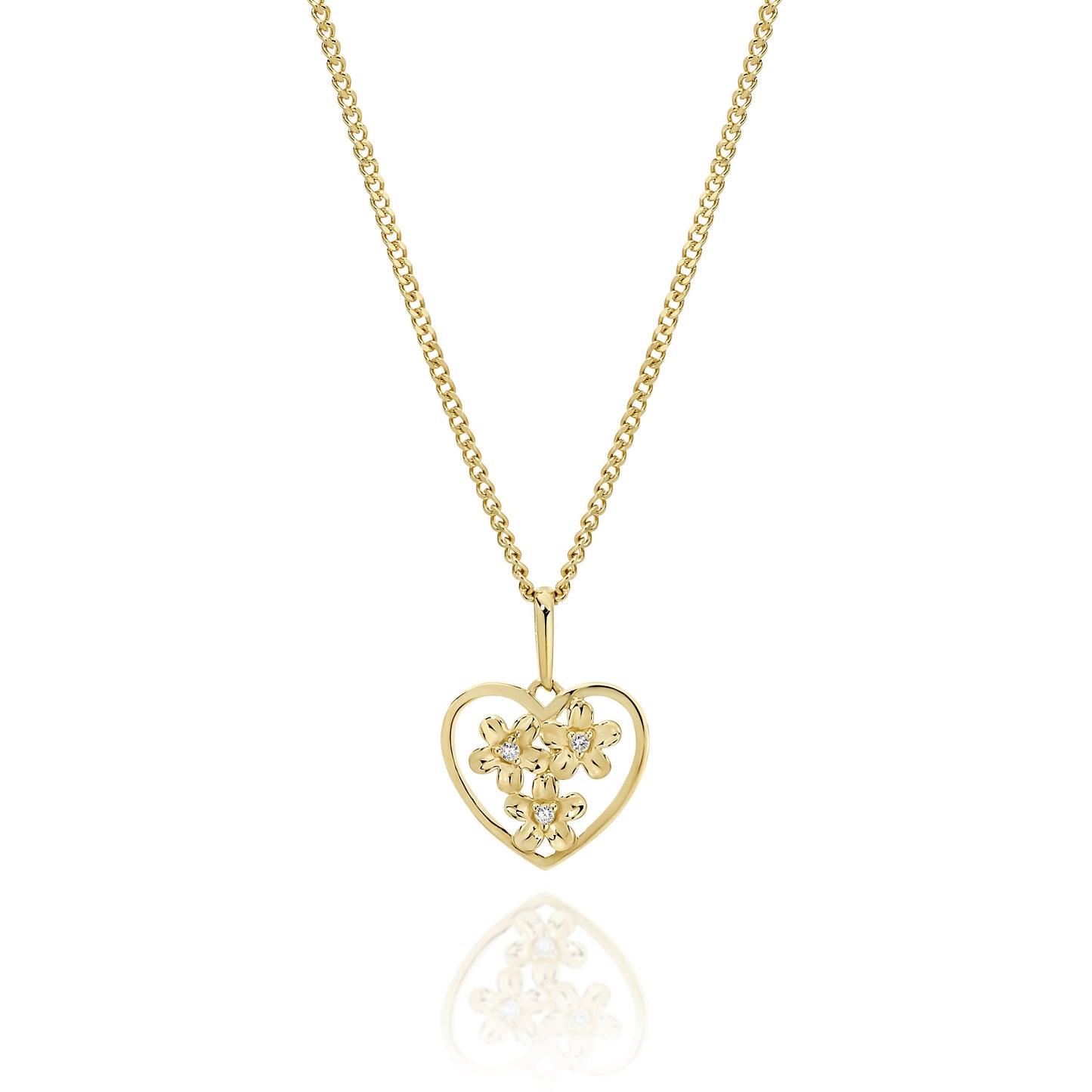 9ct gold flower pendant
