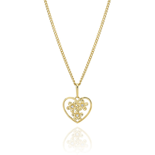 9ct gold flower pendant