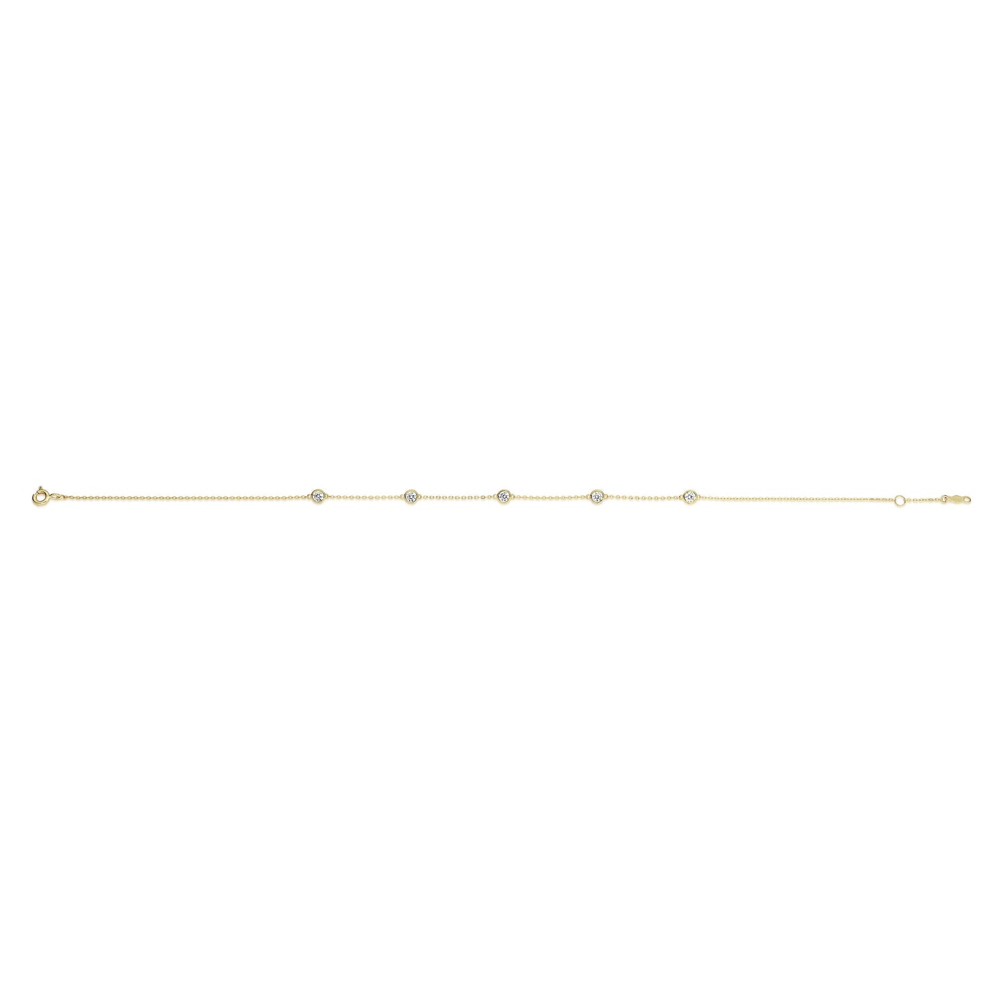 9ct gold cubic zirconia anklet