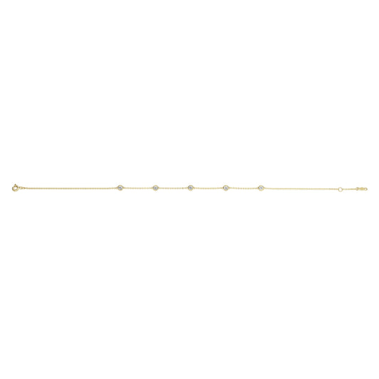 9ct gold cubic zirconia anklet