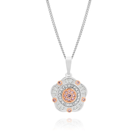 9ct white gold 0.25ct Natural Australian pink diamond pendant