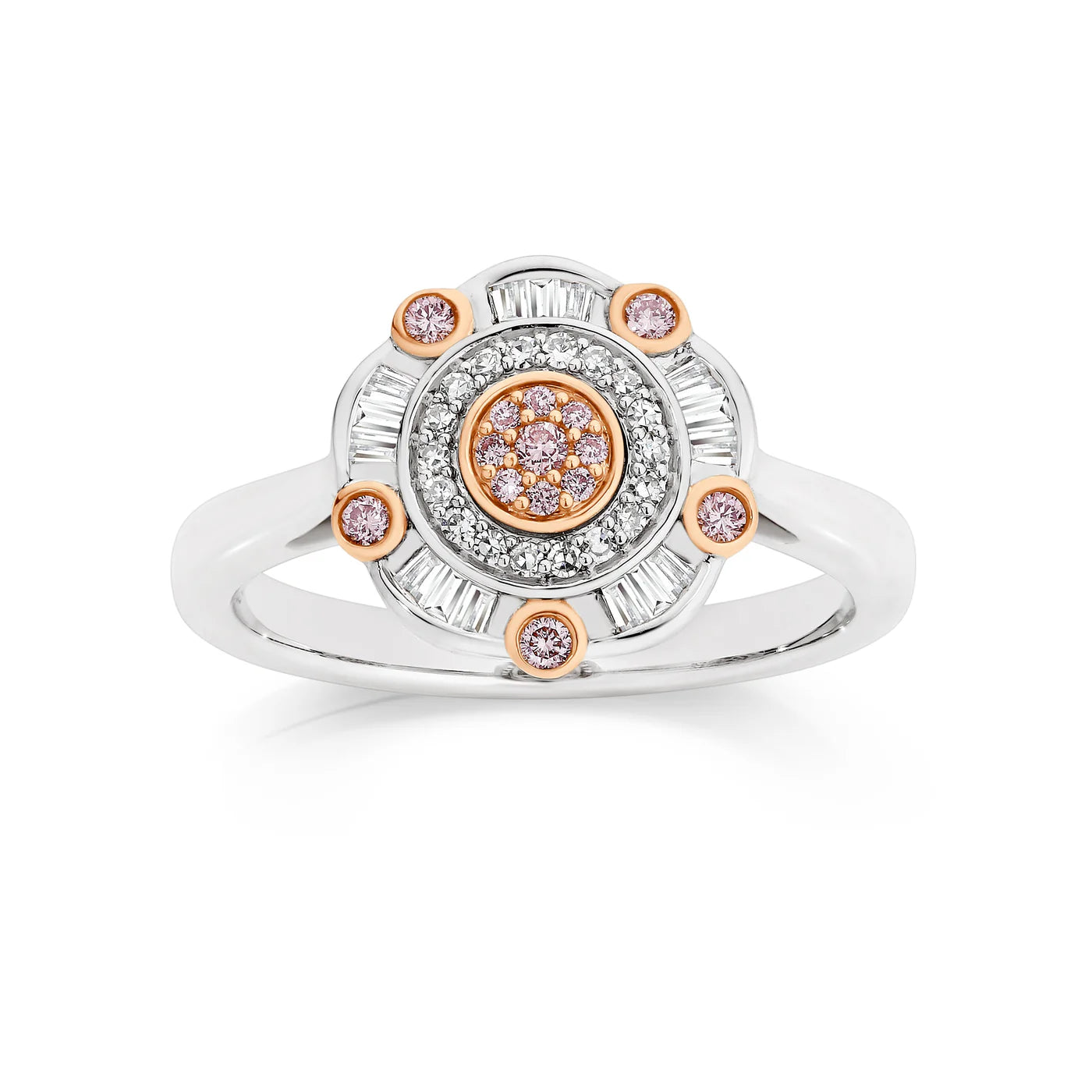 9ct White Gold 0.30ct Natural Australian Pink Diamond Ring