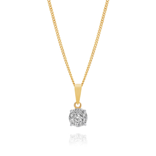 9ct 0.13ct diamond pendant