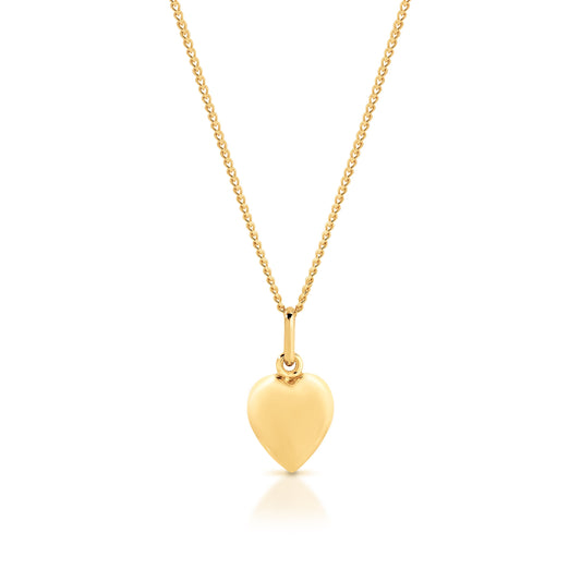 9ct gold puffed heart pendant