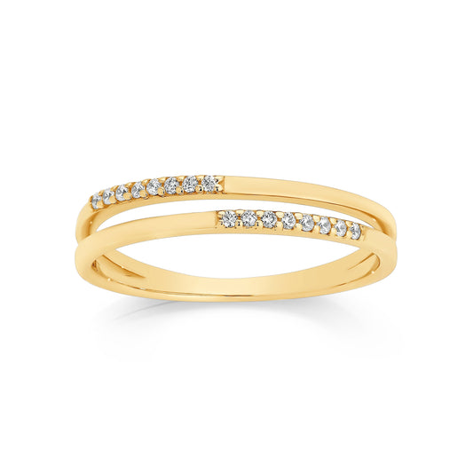 9ct gold stone set ring