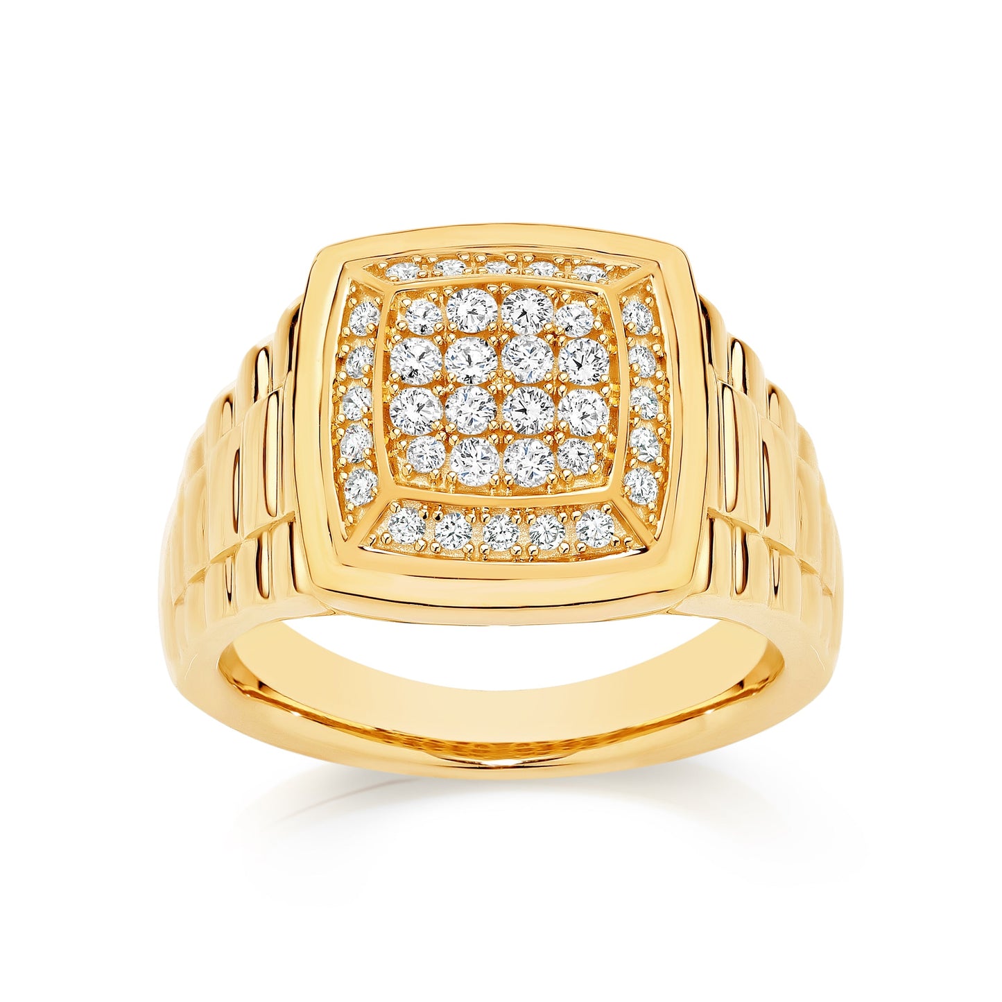 9ct 0.50ct diamond gents watch link ring