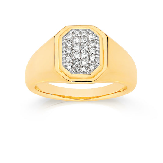 9ct 0.50ct diamond gents signet ring