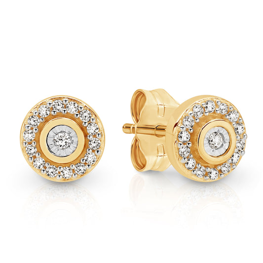9ct 0.10ct diamond studs