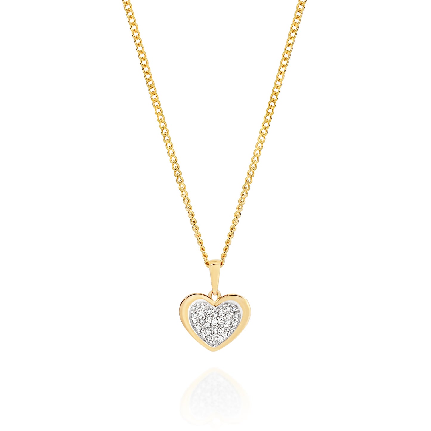 9ct 0.15ct pave heart pendant