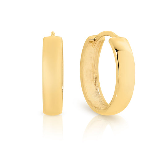9ct polished huggies 15mm