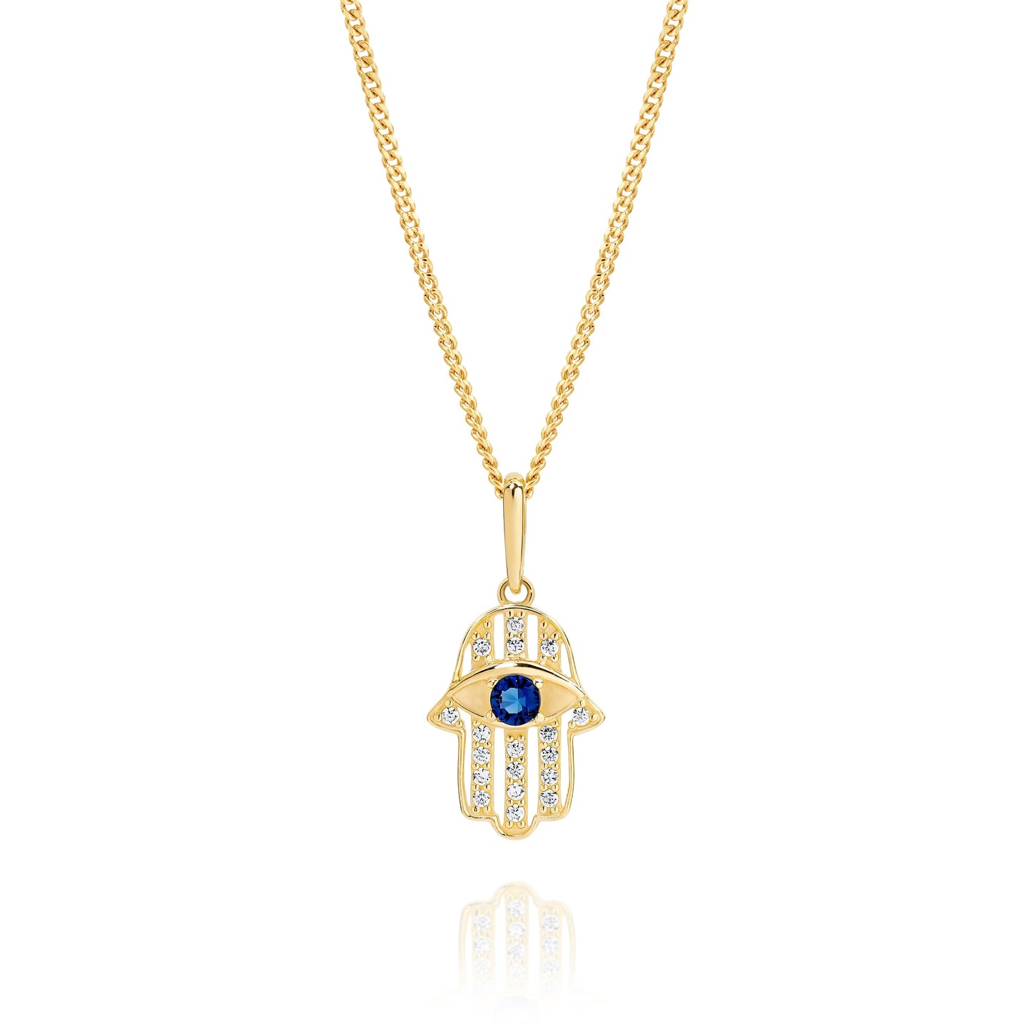 9ct cubic zirconia hamsa pendant