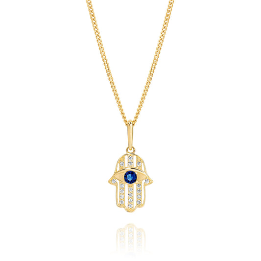 9ct cubic zirconia hamsa pendant