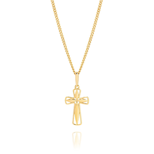 9ct cut out cross pendant