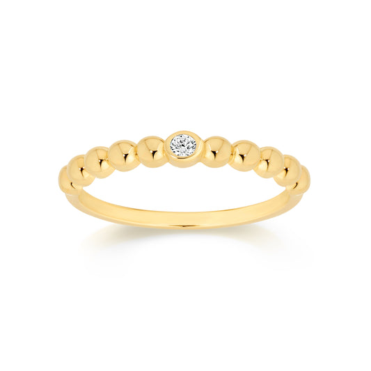 9ct bubble ring with cubic zirconia